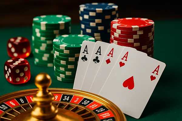 Casino-Chips und Karten